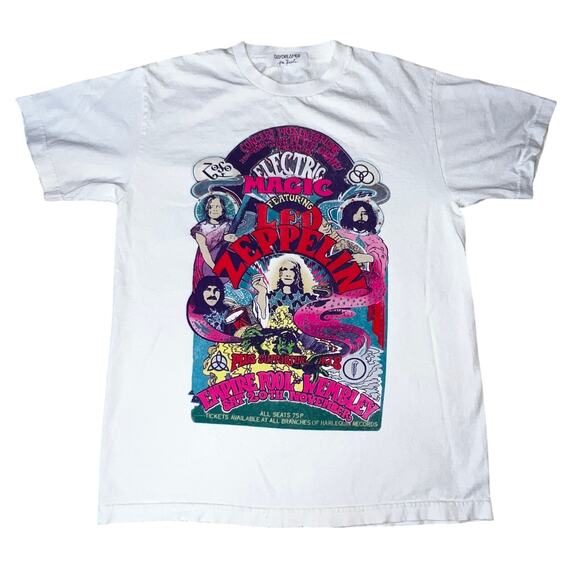 Daydreamer by Free People Led Zeppelin graphic neon hippie t shirt size small - Picture 1 of 6